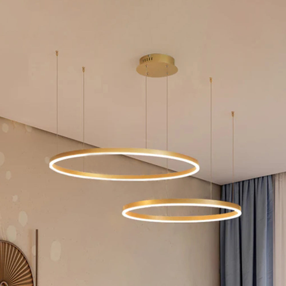 Arisha Pendelleuchte Tir-Kreis Ring Moderne Schwarz/Gold/Kaffee Metall Schlafzimmer