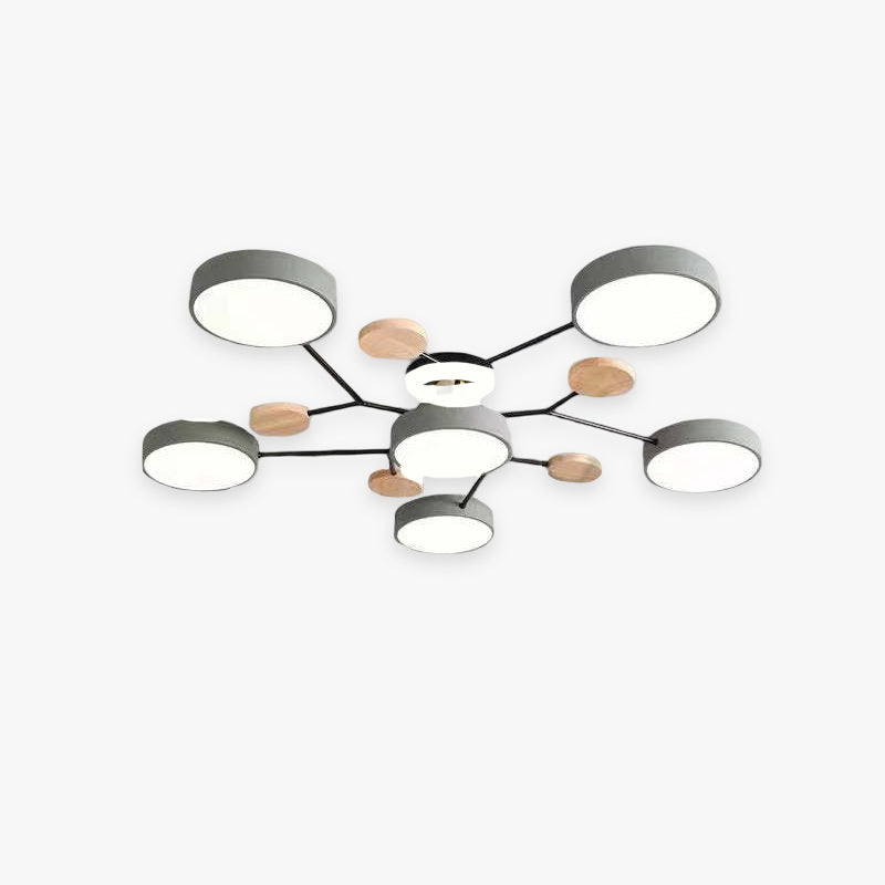 Muto Deckenleuchte Holz Modern Rund LED Weiß Schlaf/Wohnzimmer