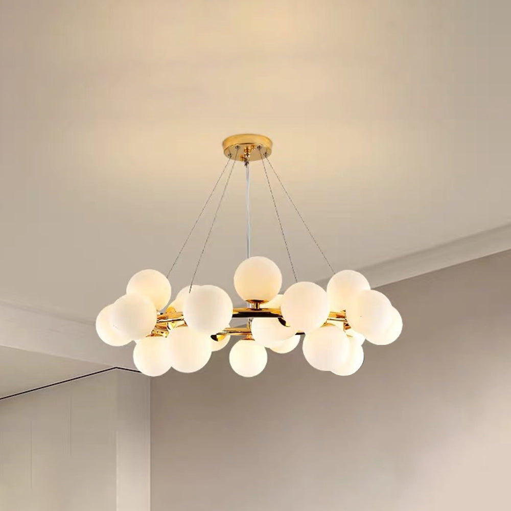 Valentina Design LED Pendelleuchte Schwarz/Gold Glas Ess/Wohnzimmer