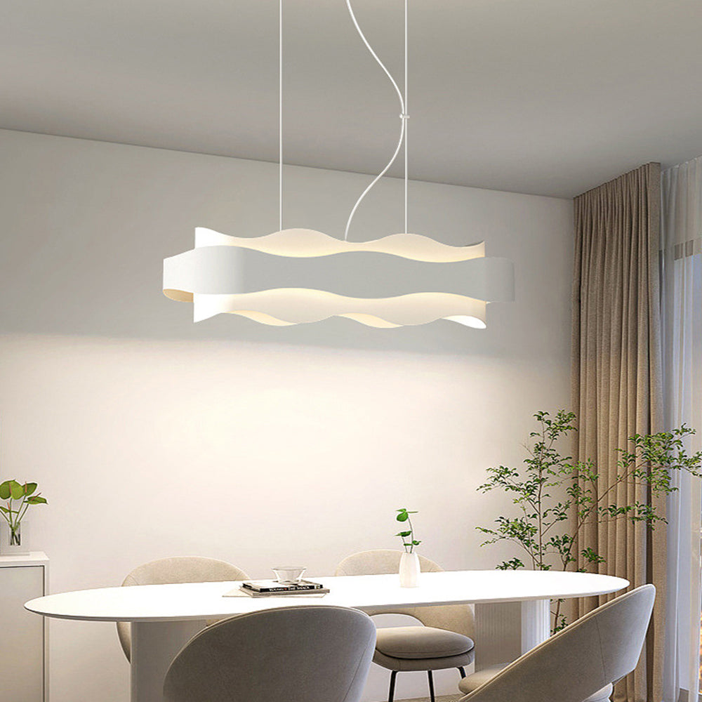 Arisha Design LED Pendel/Denkenleuchte Weiß Plissee Geometrisch Küche/Wohnzimmer