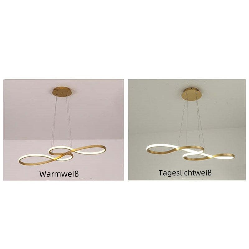 Arisha Modern LED Pendelleuchte Schwarz Weiß Gold Metall Wohnzimmer