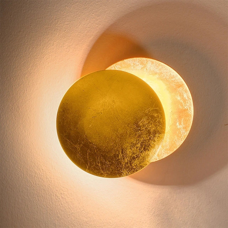 Aria Kreative Mond Eclipse Wandleuchte Gold/Roter Bronzer Wohnzimmer/Schlafzimmer