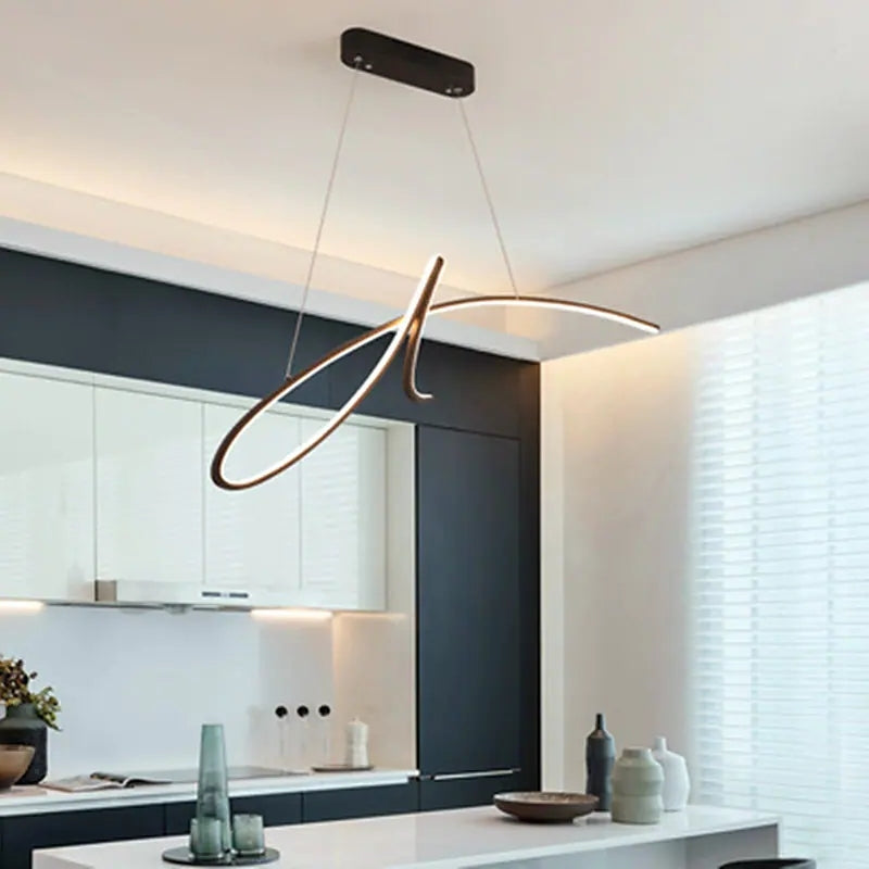 Arisha Minimalistische LED Pendelleuchte Esszimmer/Wohnzimmer Gold