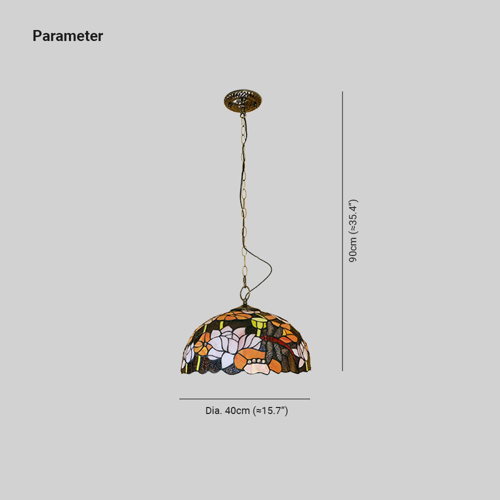 Arisha Vintage Art LED Pendelleuchte Farbig Glas Wohnzimmer