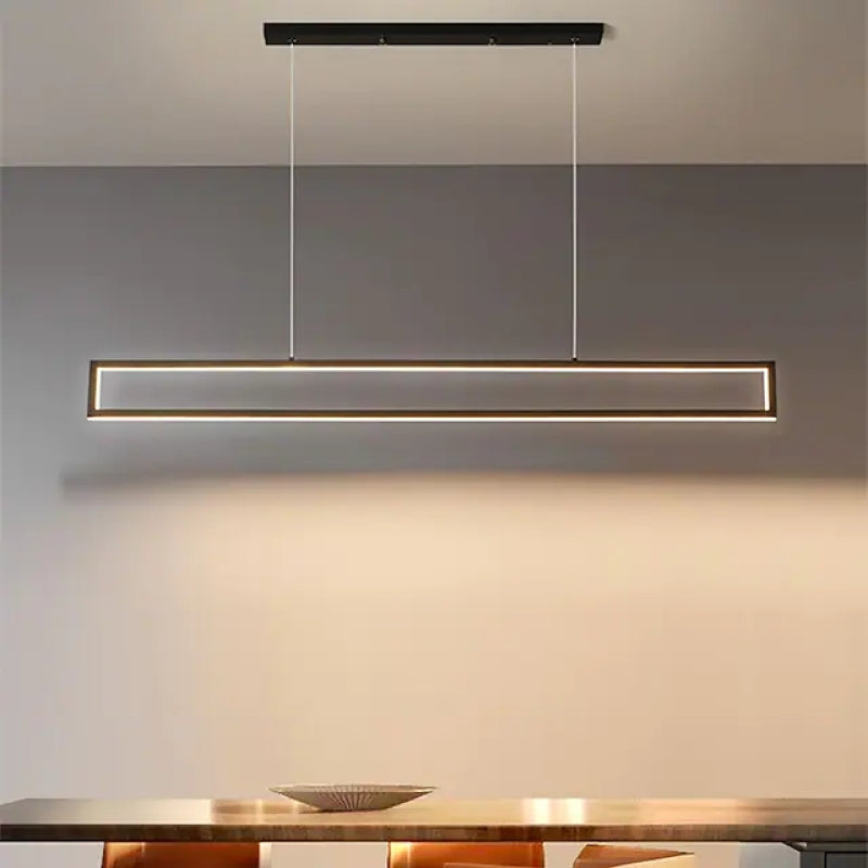 Arisha Modern LED Pendelleuchte Linear Esszimmer, Schwarz, Metall