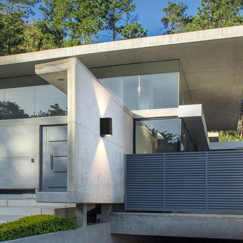 Ray Modern Rechteckige LED Außenwandleuchte Metall Glas Flur Garden