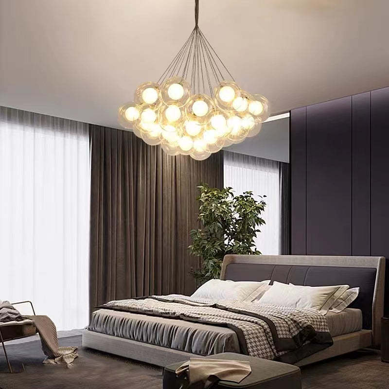 Valentina Modern GlaskugelLED Pendelleuchte Esstisch/Flar Metall Glas