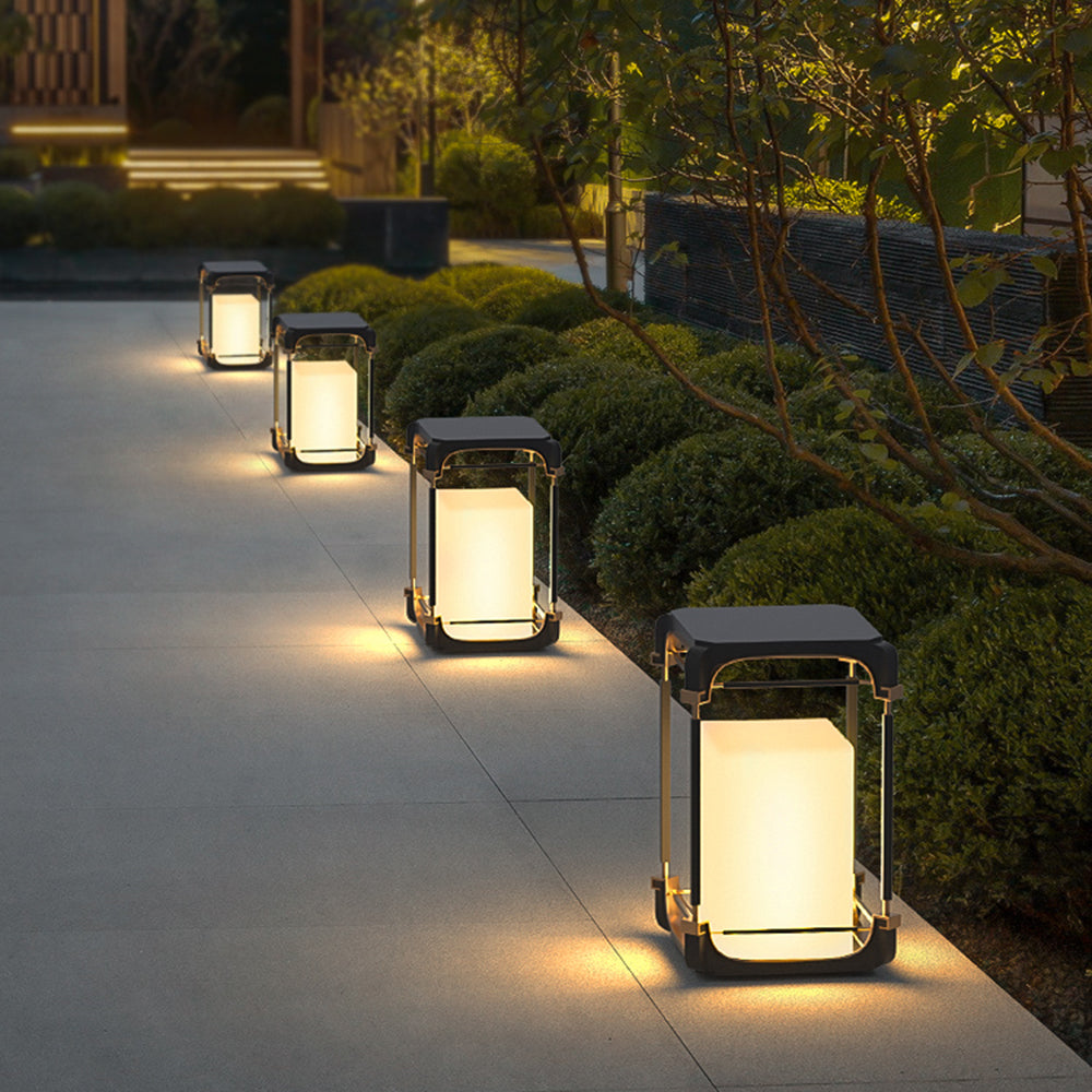 Ray Modern LED Rechteck Stehend Außenleuchte Solar Schwarz Garten/Terrasse Metall&Acryl