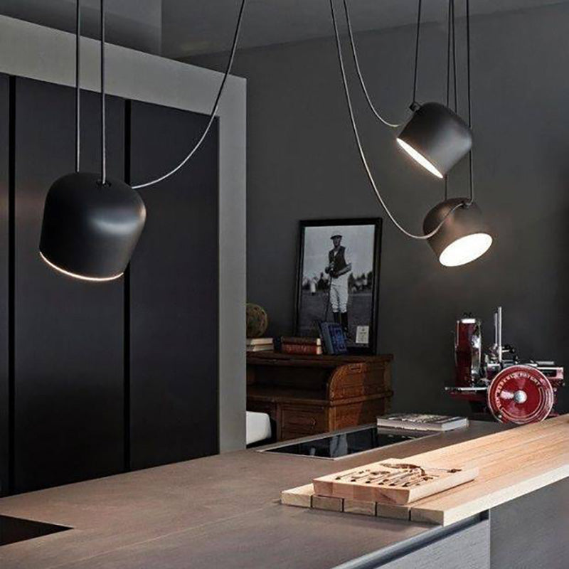 Moderne Pendelleuchte Sway, Schwarz & Weiß, 3/4-flammig
