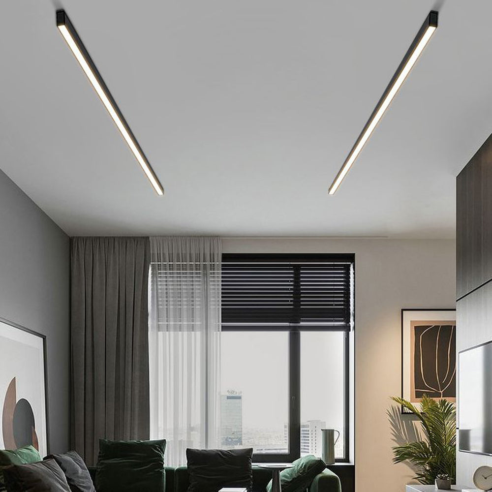 Arisha Deckenleuchte Linear Modern LED Schwarz Wohnzimmer Metall