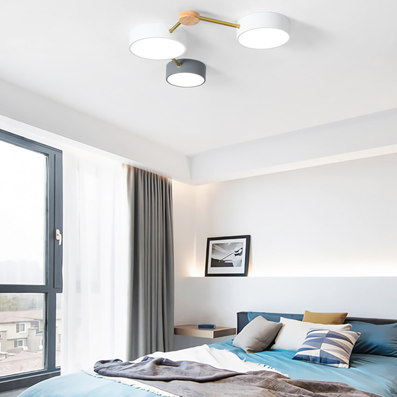Arisha Modern LED Deckenleuchte Acryl Log Wohnzimmer Schlafzimmer Weiß Grau