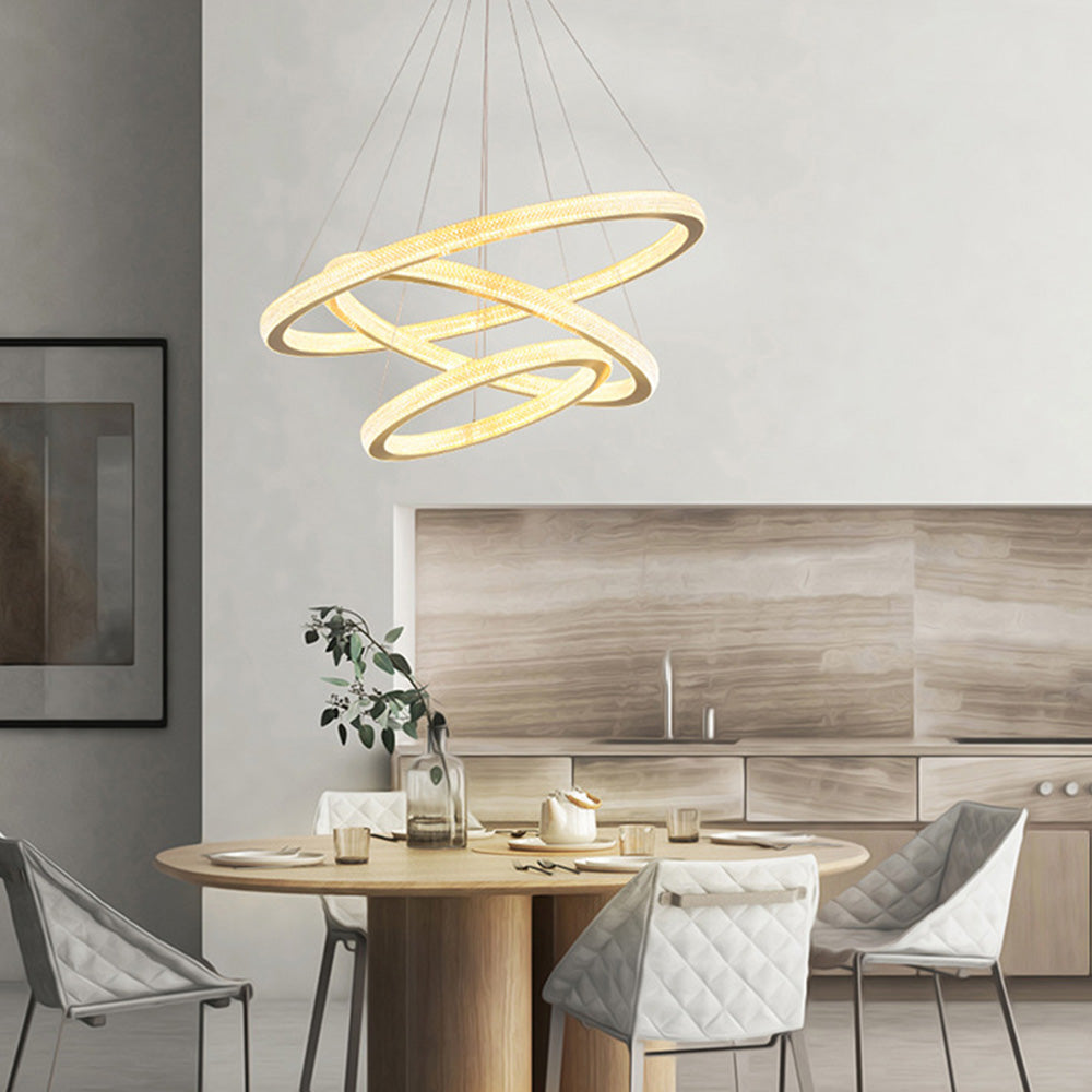 Kristy Modern Ring LED Kronleuchter Gold Wohn/Schlafzimmer Metall