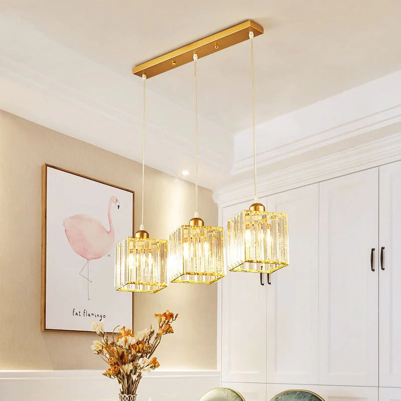 Airsha Pendelleuchte Schwarz/Gold Wohnzimmer/Küche Modern Rund/Quadrat