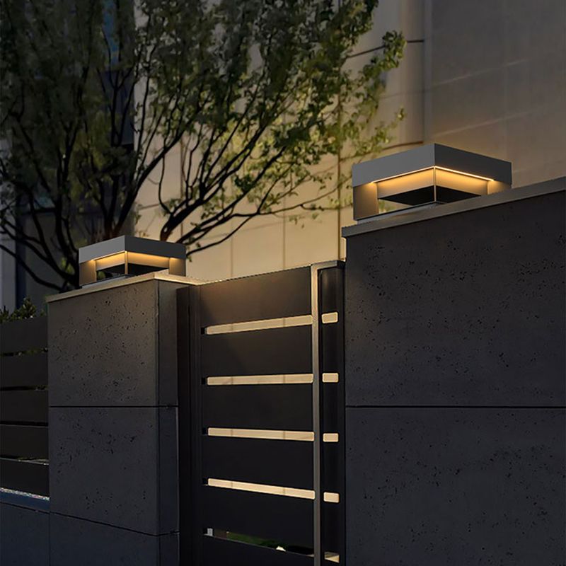 Ray Modern LED Außensokelleuchte Schwarz Garten/Terrasse Solar