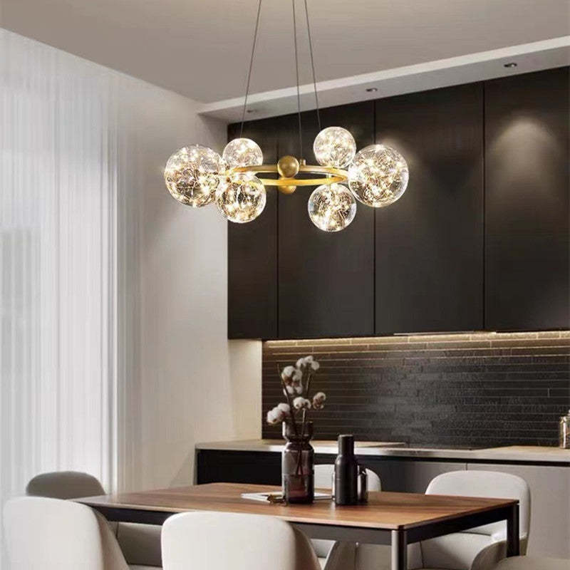 Valentina Kreis Kronleuchter Metall Glas Wohnzimmer Schlafzimmer Esszimmer