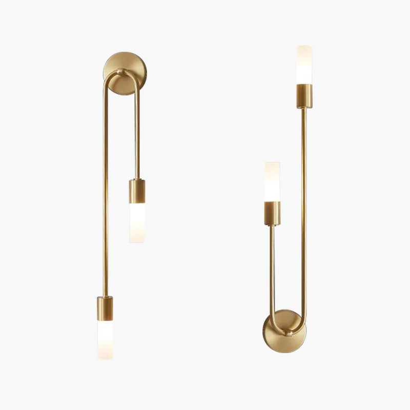 Kristy Wandleuchte 2 Flammig Doppelwandiges Design Gold Wohnzimmer