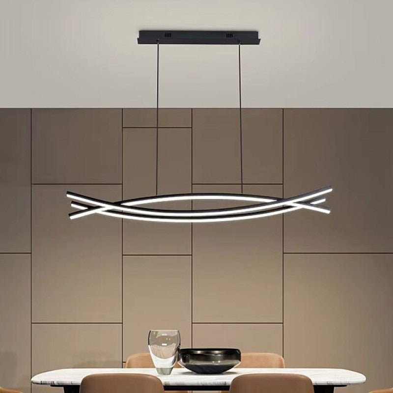 Arisha Modern LED Pendelleuchte Schwarz, Wohn/Esszimmer, Metall