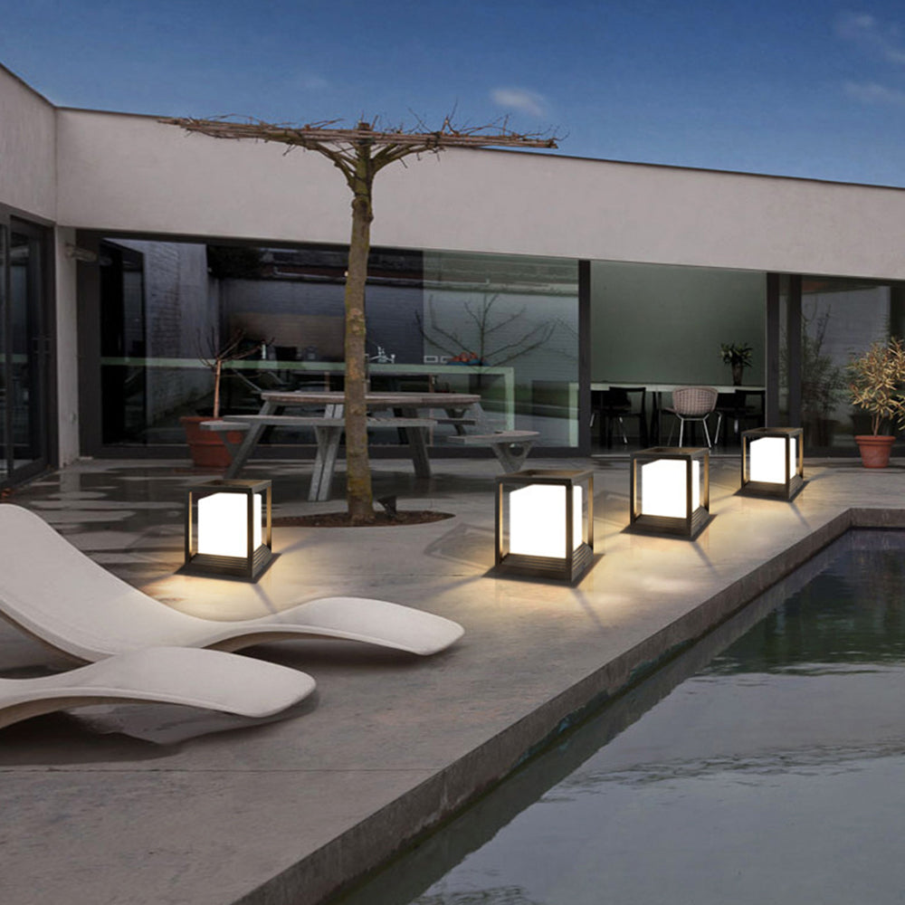 Ray Modern LED Außensockelleuchte Schwarz Garten/Terrasse/Flur