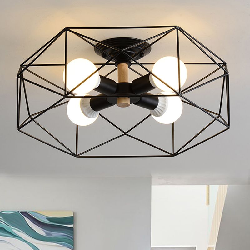 Kristy Modern LED Deckenleuchte Schwarz/Weiß/Gold Schlaf/Wohnzimmer Metall