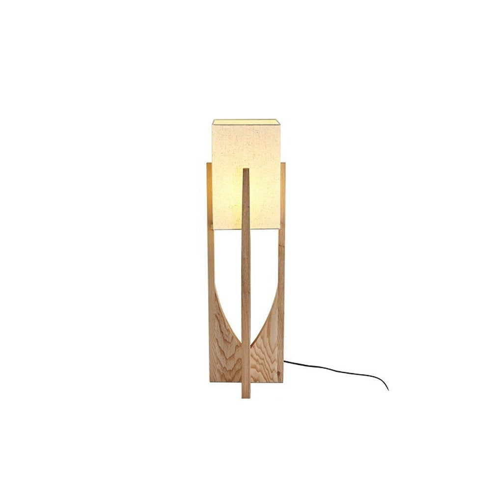Muto Design LED Stehlampe Holzfarbe Wohn/Arbeits/Schlaf/Esszimmer Holz&Stoff