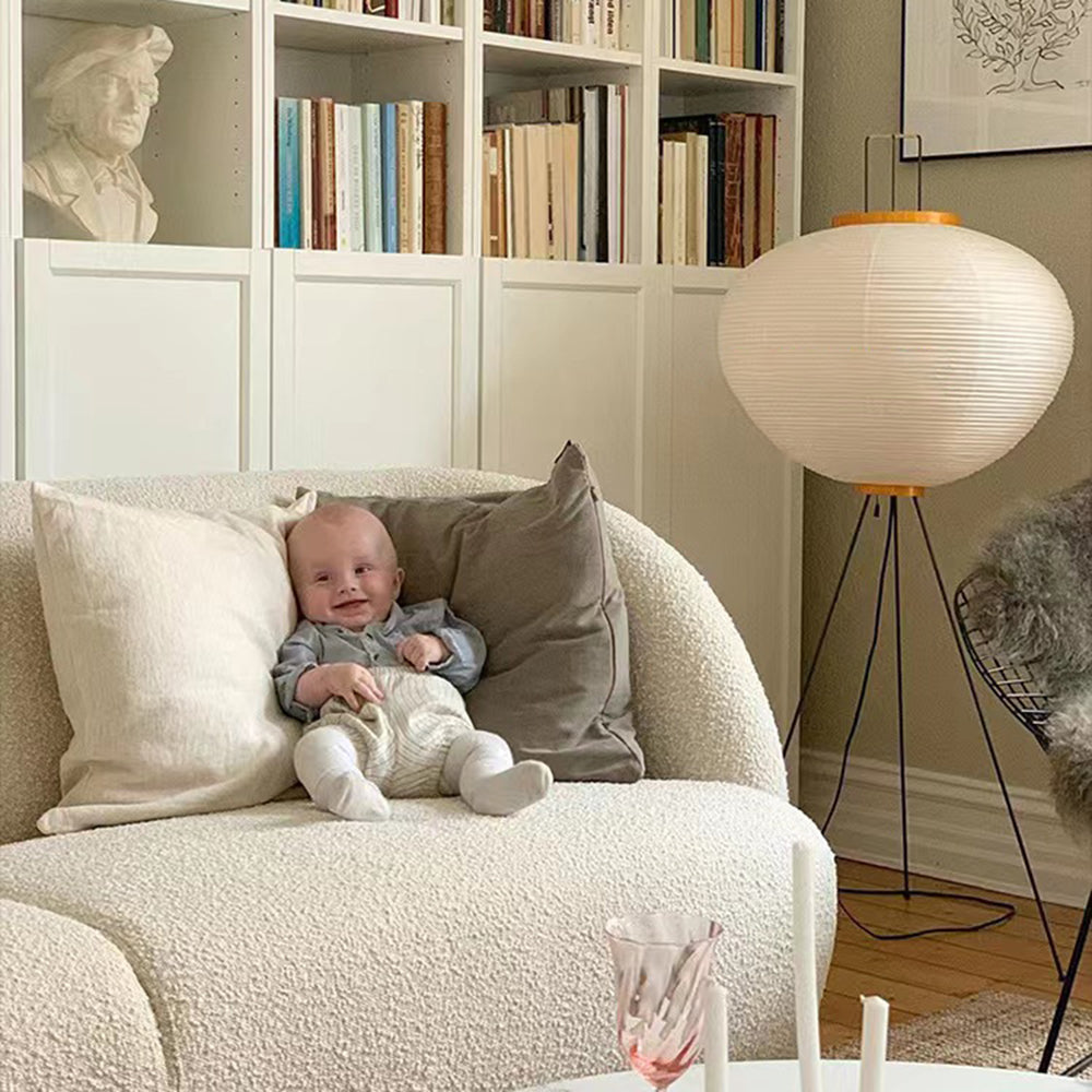 Ritta Minimalistische LED Stehleuchte Weiß Schlaf/Esszimmer Metall&Reispapier