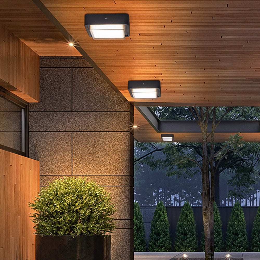 Ray Modern LED Außenleuchte Geometrie Schwarz Flur/Garten/Balkon Metall&Acryl