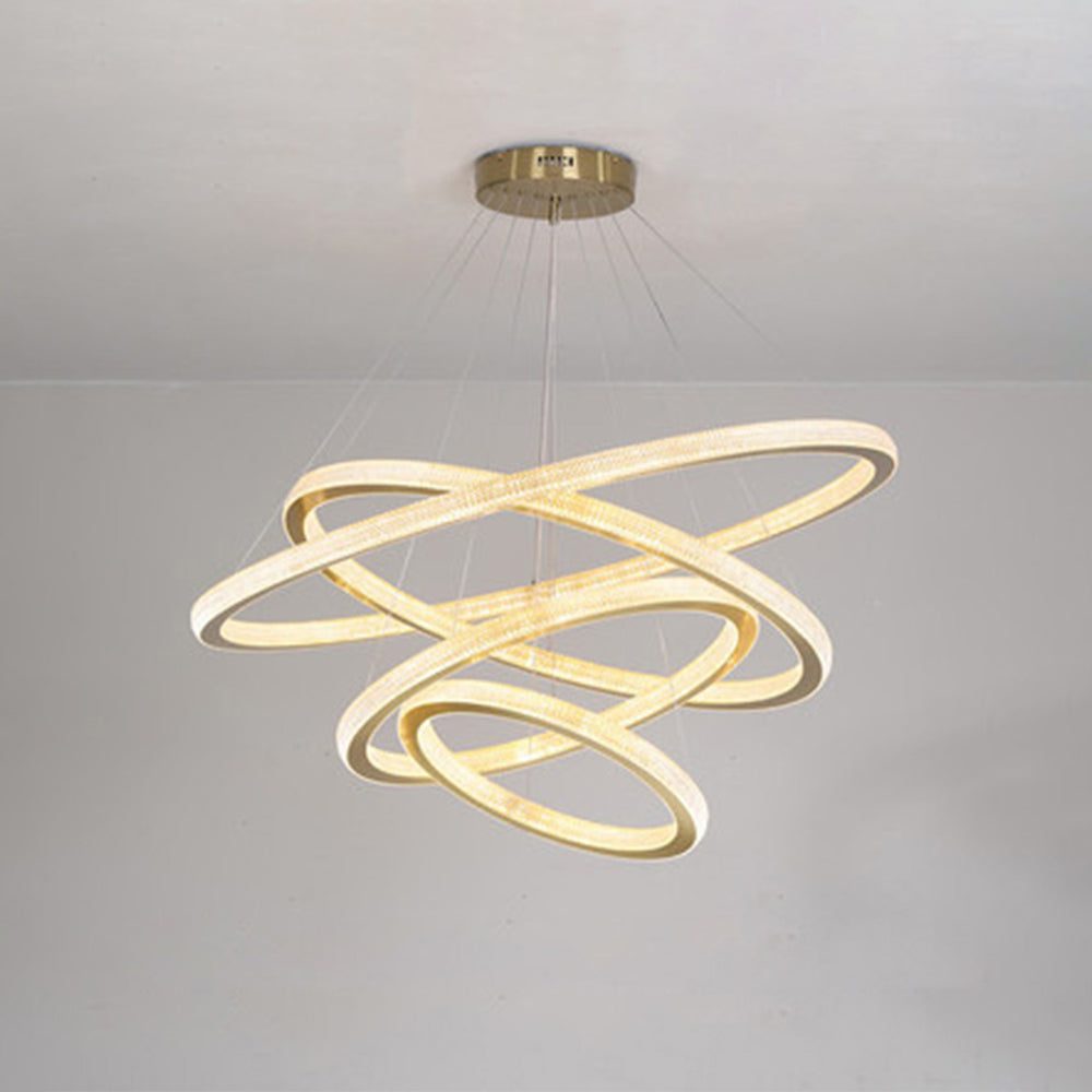 Kristy Modern Ring LED Kronleuchter Gold Wohn/Schlafzimmer Metall