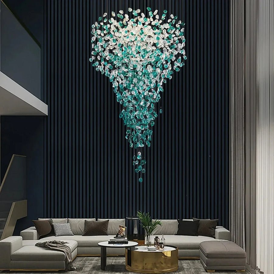 Belora Kronleuchter aus Stein und Kristall im postmodernen Luxus-Stil