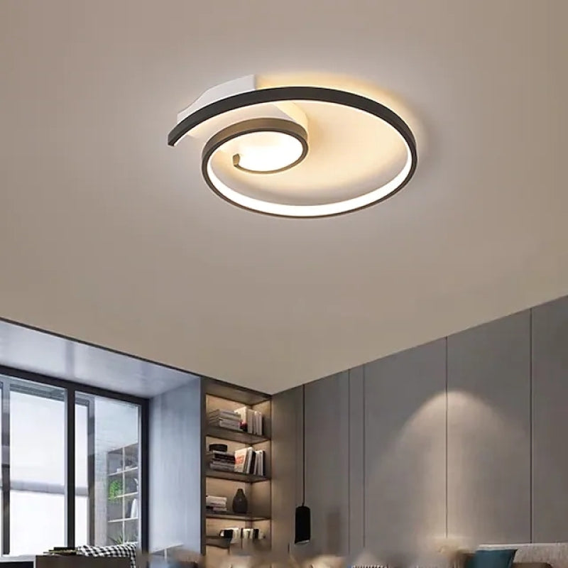 Arisha Modern Spiral Linear LED Deckenleuchte Schwarz/Weiß Schlaf/Wohnzimmer Metall