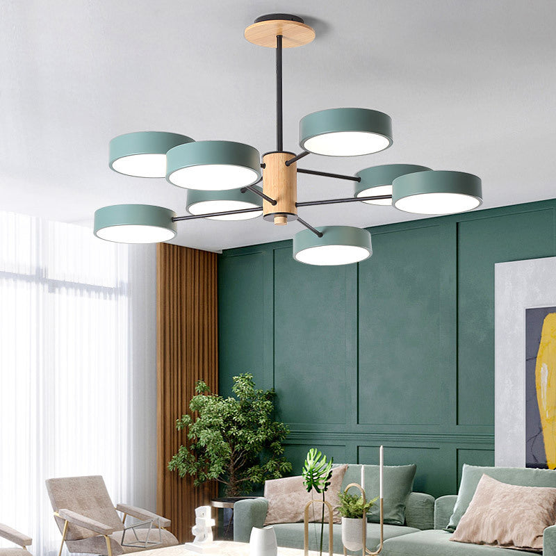 Arisha Modern Kronleuchter Geometrische Wohnzimmer, Metall Holz, 3 Farben