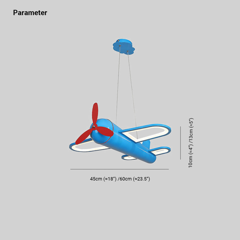 Aria Flugzeug Design LED Pendelleuchte Gelb&Blau Schlaf/Wohn/Esszimmer Metall