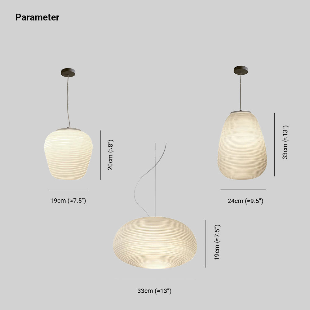 Ritta Designer Einfache LED Pendelleuchte Weiß Schlafzimmer Glas/Metall 3 Größen