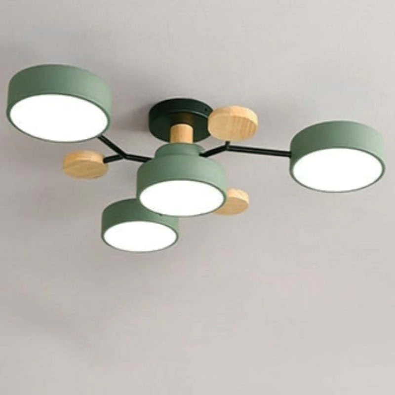 Muto Deckenleuchte Holz Modern Rund LED Weiß Schlaf/Wohnzimmer