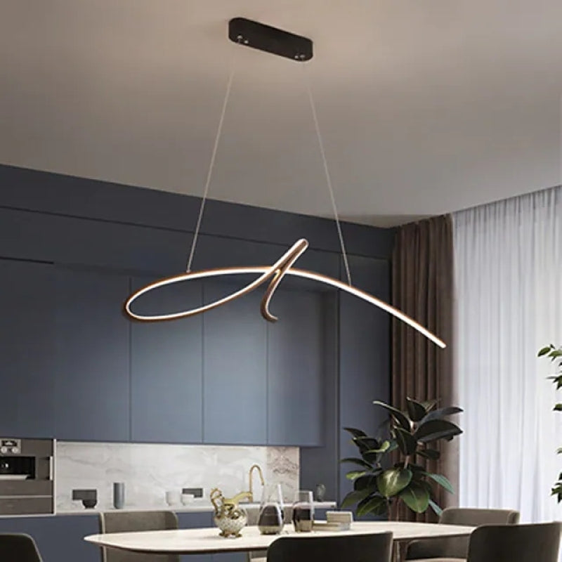 Arisha Minimalistische LED Pendelleuchte Esszimmer/Wohnzimmer Gold