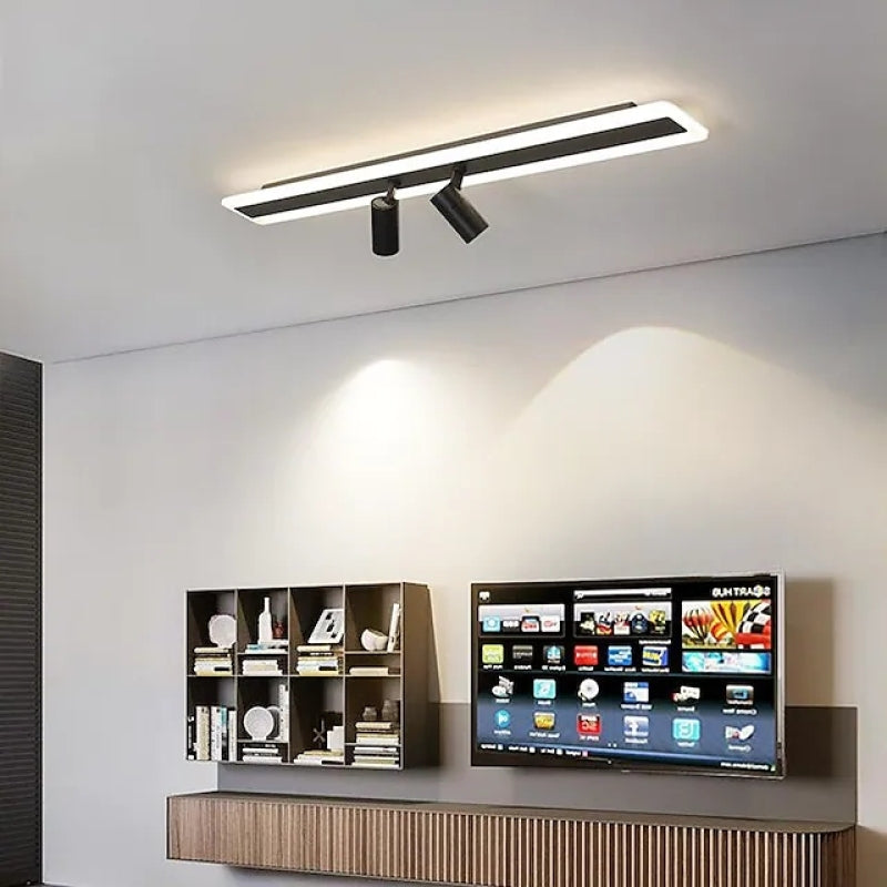 Arisha Modern LED Deckenstrahler 2 Flamming Schwarz Küche/Wohnzimmer Metall