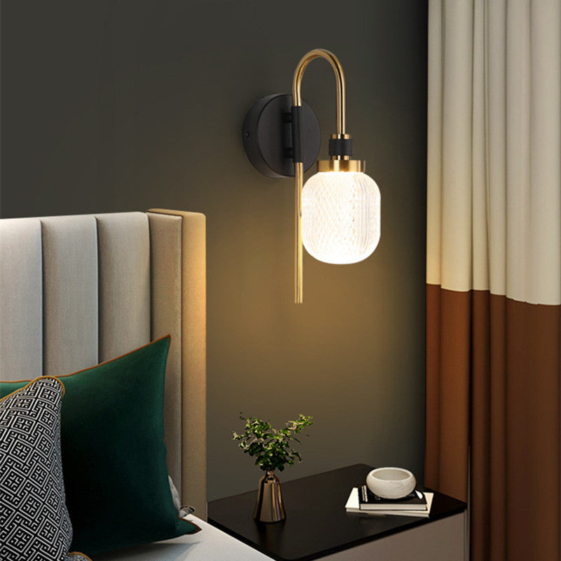 Arisha Moderne LED Wandleuchte Schwarz-Gold Schlafzimmer/Wohnzimmer Metall