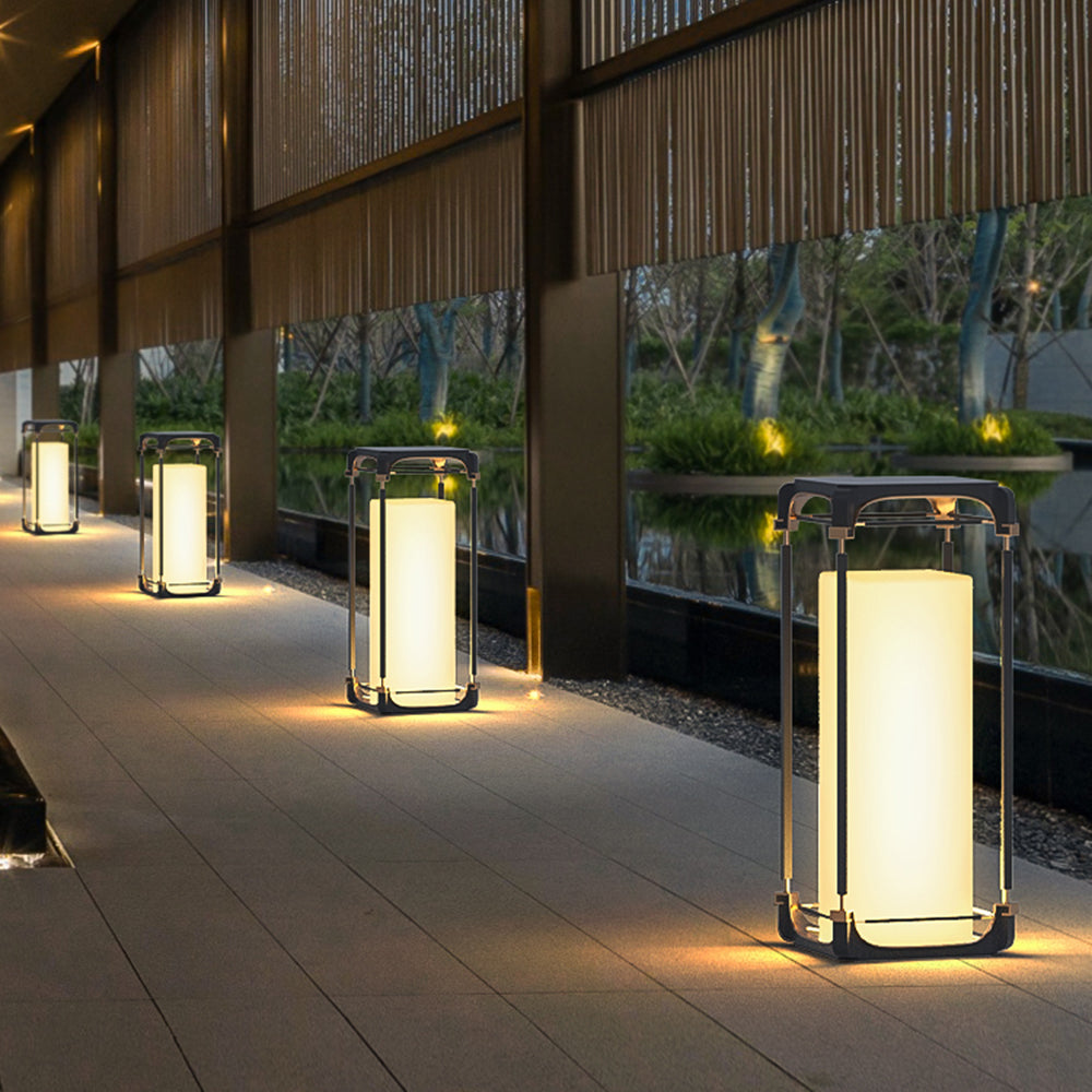 Ray Modern LED Rechteck Stehend Außenleuchte Solar Schwarz Garten/Terrasse Metall&Acryl