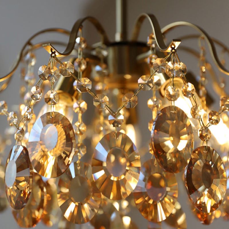 Kristy Retro Kristall Kronleuchter Glas Metall Wohnzimmer