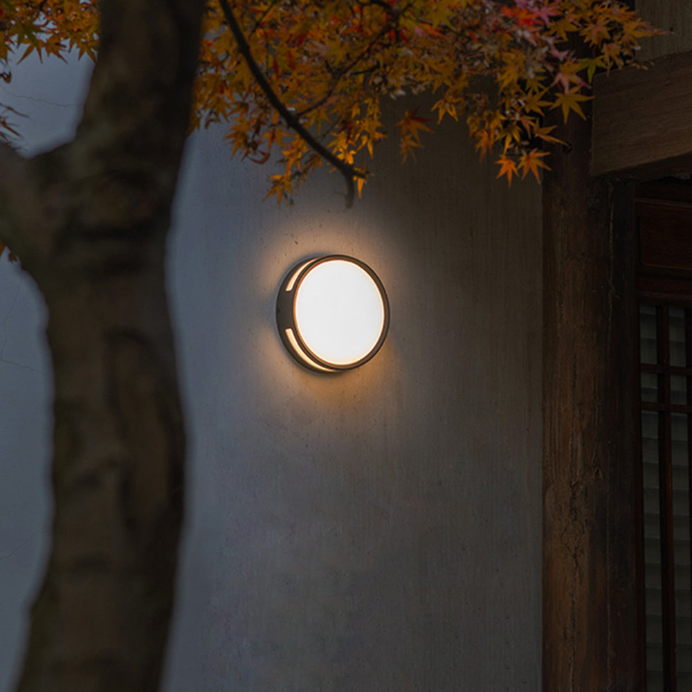 Ray Modern Runde LED Außenwandleuchte Schwarz Flur/Balkon Metall&Acryl ∅18CM