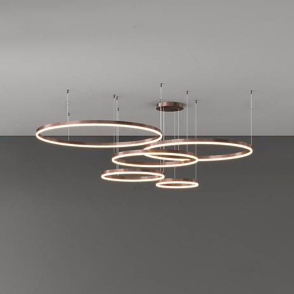 Arisha Pendelleuchte Tir-Kreis Ring Moderne Schwarz/Gold/Kaffee Metall Schlafzimmer
