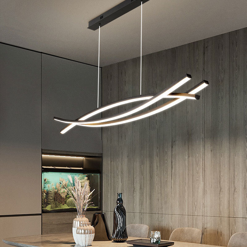 Arisha Modern LED Pendelleuchte Schwarz, Wohn/Esszimmer, Metall