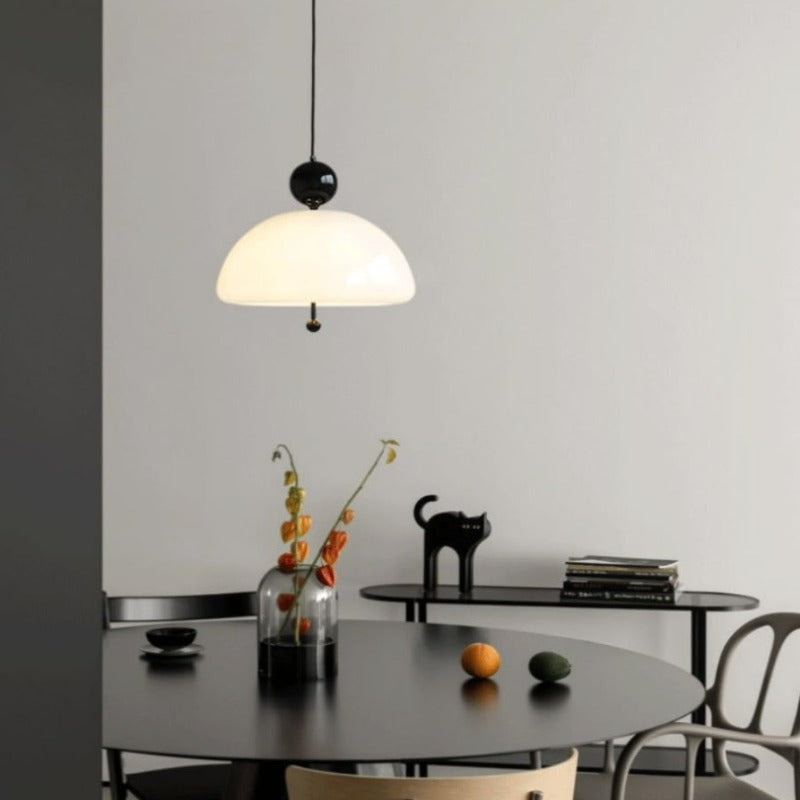 Valentina Modern Pendelleuchte Weiß Metall Glas Schlafzimmer/Flur