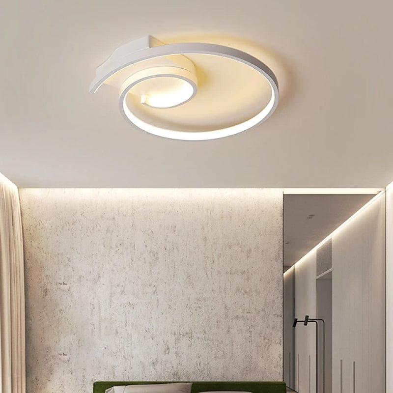 Arisha Modern Spiral Linear LED Deckenleuchte Schwarz/Weiß Schlaf/Wohnzimmer Metall