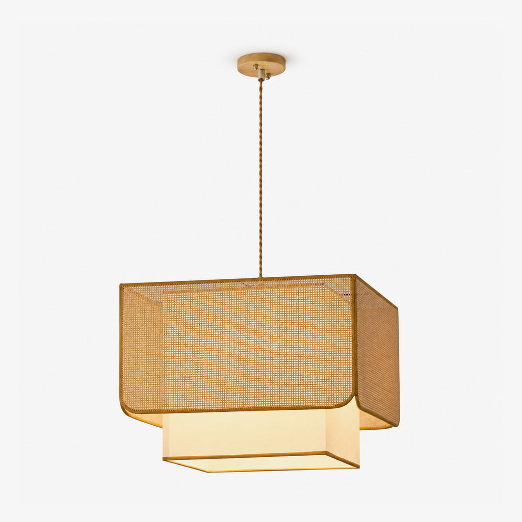 Yarrowford Pendelleuchte aus geflochtenem Rattan