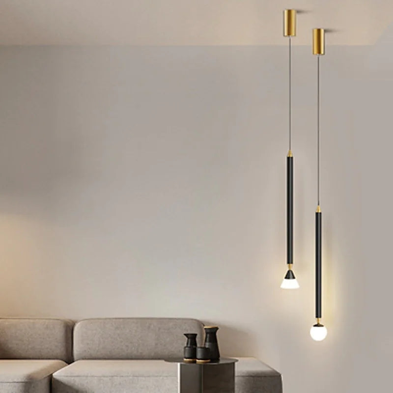 Kristy Nodic Pendelleuchte Schwarz Linear Wohn/Schlafzimmer