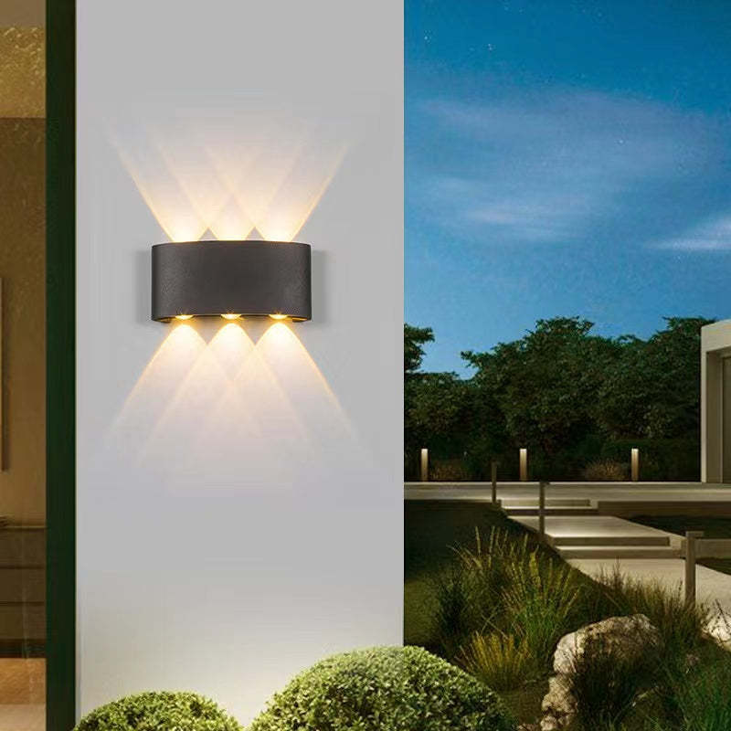 Ray Außenwandleuchte Modern Rechteck LED Weiß Metall Terrasse