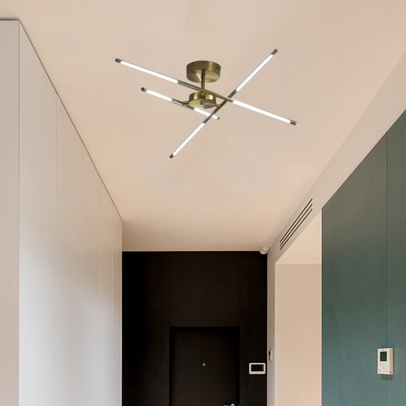 Arisha Modern Linear LED Deckenleuchte Schwarz/Gold Wohn/Schlafzimmer Metall/Acryl Multi-Flammig
