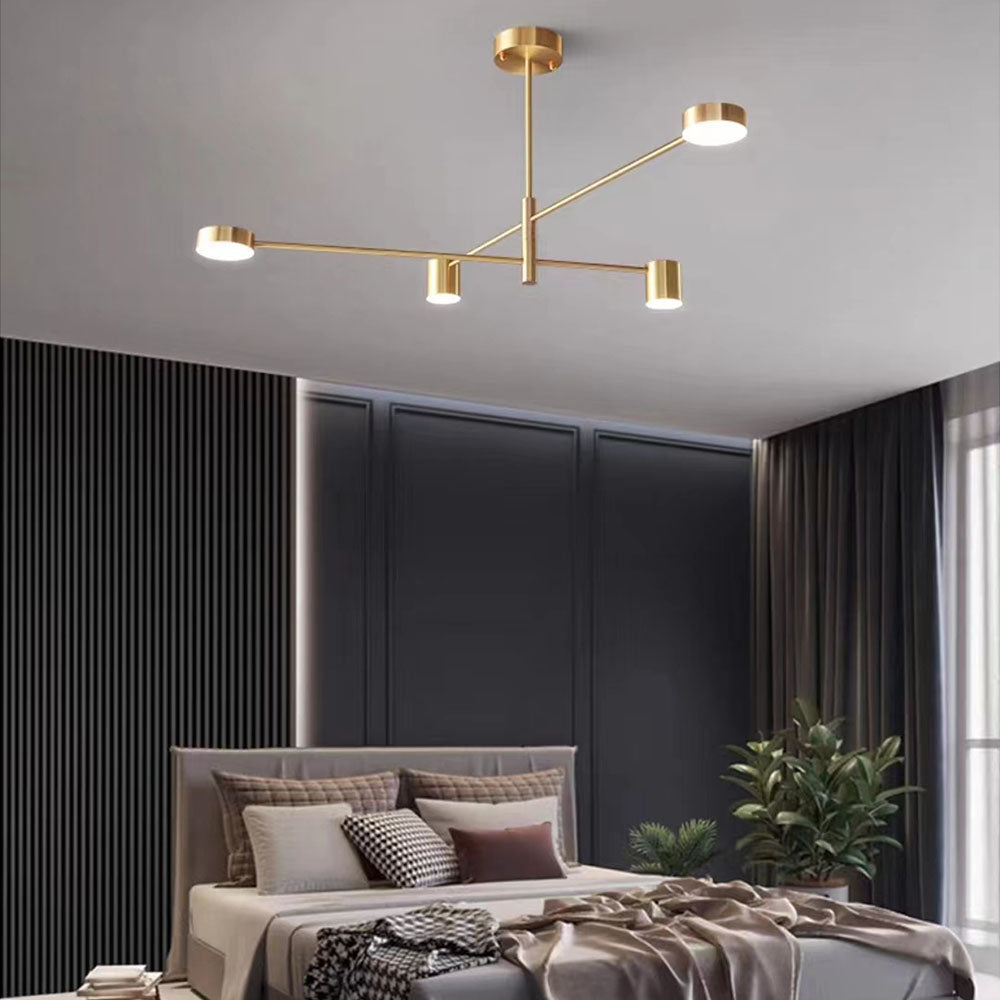 Arisha Modern Industrie Zweig LED Pendelleuchte Schwarz/Gold Schlaf/Wohnzimmer Metall