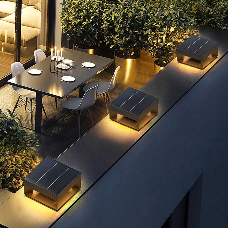Ray Modern LED Außensokelleuchte Schwarz Garten/Terrasse Solar