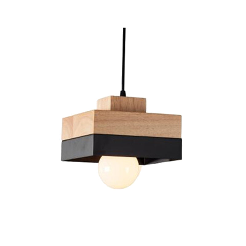 Aria Pendelleuchte Wohnzimmer Esszimmer, Schwarz/Weiß, Holz Modern LED